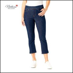 Pull-On Capri Jeans with Tummy Panel, Slim Fit, Stretch Fabric